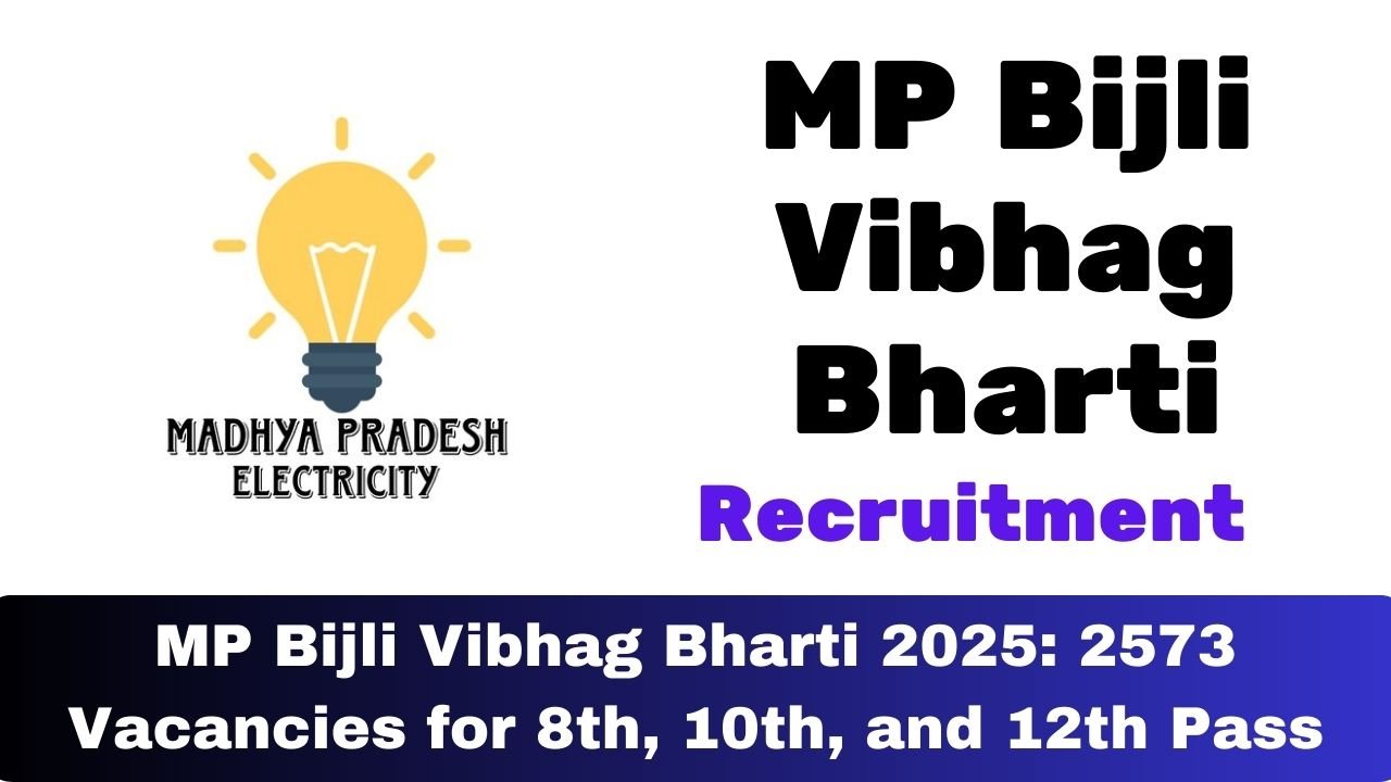 MP Bijli Vibhag Bharti 2025: 2573 Vacancies for 8th, 10th, and 12th Pass